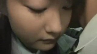 Asian Schoolgirl Gives Handjob On Bus