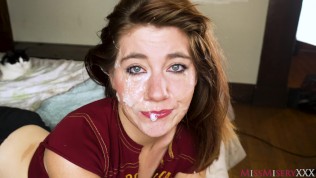 Athletic Redhead Sloppy Throat Domination And Facial