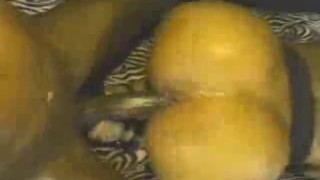 Bubble butt rides a black dick