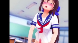 【MMD】Hentai School Girl Futanari Masturbation 【Hentai】