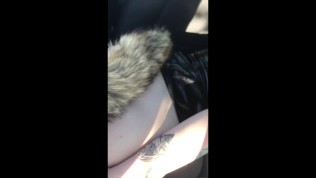 fox-tail girl. Sex in forest