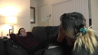 Girl smell and lick male feet !!!!