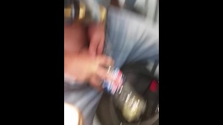 Guy pulls dick out in school and pisses