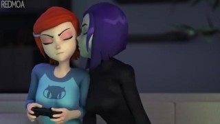 Gwen gets interrupted by Raven while playing some game (persistence)