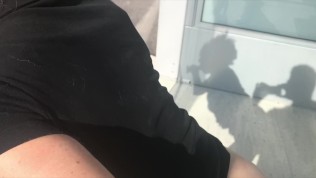 HIGH HEELED MILF SHORT SKIRT NO PANTIES BUS STOP ADVENTURE NUDE IN PUBLIC