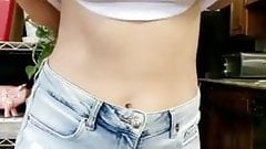 Huge big natural tits showing off