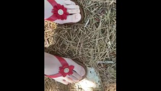 Mushroom crush in flip flops