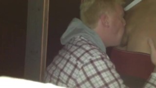 older man swallowing 19 yo load