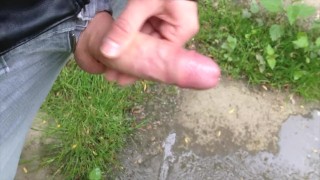 Pissing and cumming in public