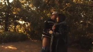 Pounding lovely teen in the park