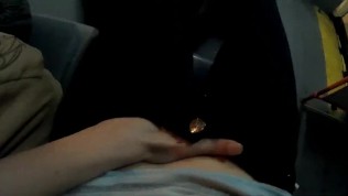 POV – Naughty babe masturbates on a public bus