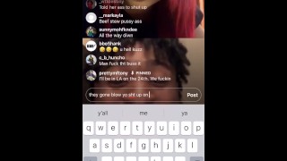 red mulatto shows and plays with pussy on g live