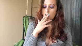 Sexy Goddess Smoking White Filter 100 in Sweater – Hot Perky Boobs Cleavage