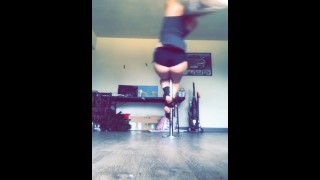 Sexy Thick Teen Plays Around On Pole