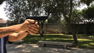 Slowmo gun shooting