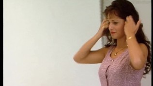 Solo girl taking it all off