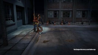 Spiderman plays with spiderwoman & supergirl