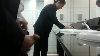 Stroking and ejaculating right in front of another dude