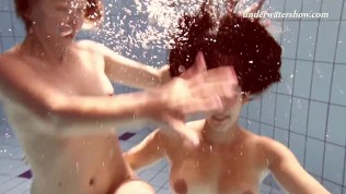 Teens undressing in the pool in public