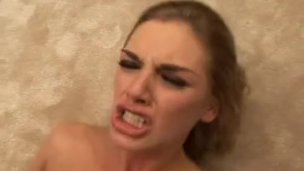 The skinny chick takes loads one after another