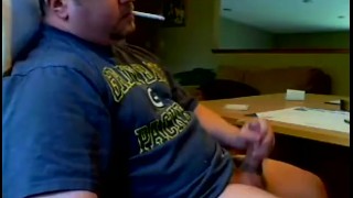 Webcam Daddy Bear Jerking and Squirting