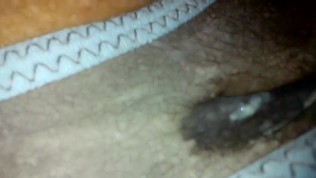 Wet pussy with dirty pantie of my wife