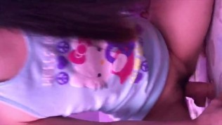 Asian cums hard on big cock