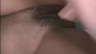 Beautiful ebony girl fucks a white guy poolside