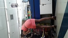 Candid skinny ebony little booty deep VPL