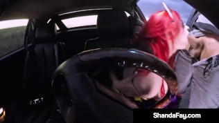 Costumed Canadian Cougar Shanda Fay Milks A Lucky Dick Roadside!