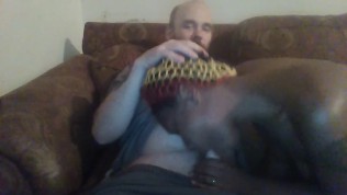 Ebony Queen slow sucks and deep-throats all for an Oral Creampie