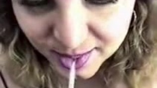 Funny and interesting straw cumshot