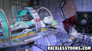 Future space traveler fucks a giant alien cock