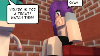 Girl shooted in the tits and fucked (Minecraft comics)