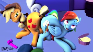 [Godoffury] Rainbow Dash Applejack Double dildo 60FPS
