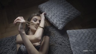 hot babe in sexy lingerie and stockings teasing in the bedroom for nudex