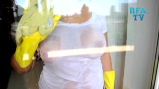 Huge Tits Maid Wet T-Shirt