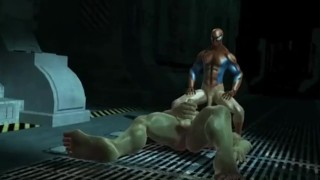 Hulks fuck rage with spiderman