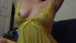 In lingerie – pounding myself with ribbed dildo