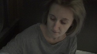 Nervous milf payed to suck dick in a train