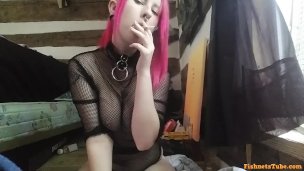 Pixie Darling – Smoking in Fishnets