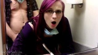 Quarantine Quickie in Public Restroom (Close-Up Creampie)