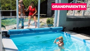 Senior Couple Finds a Lonely Babe at the Spa