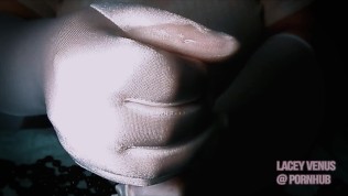 Sensual Gloved Handjob With Cum