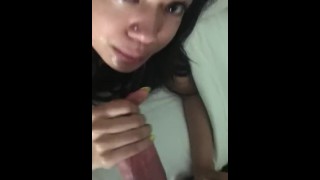 Slutty Asian Girlfriend Face Fucked and Gagging