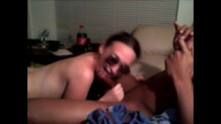 Tiny white wife sucks big black cock