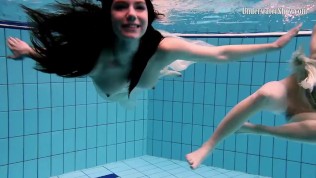 Two super cute and sexy teens swimming