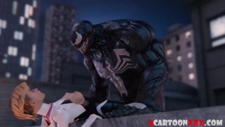 venom pounds spidergirl in the pussy till huge creampie