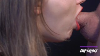 Wet blowjob and mouth full of sperm at the end