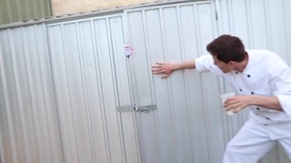 Young Newlywed Couple Fucks in Metal Crate